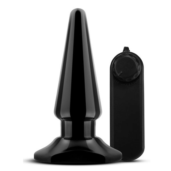 Черная анальная пробка с вибрацией Basic Vibrating Anal Pleaser - 10,2 см. от Intimcat