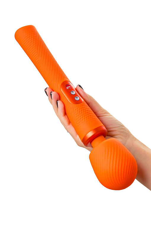 Оранжевый вибромассажер Vim Vibrating Wand - 31,3 см. - силикон