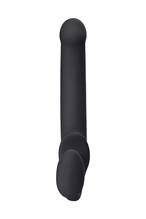 Черный безремневой страпон Silicone Bendable Strap-On L от Intimcat