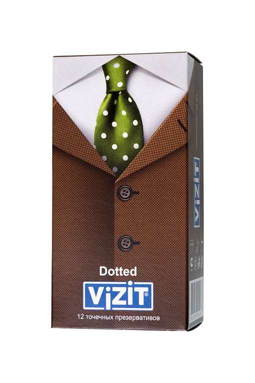 Презервативы с точечками VIZIT Dotted - 12 шт. - латекс