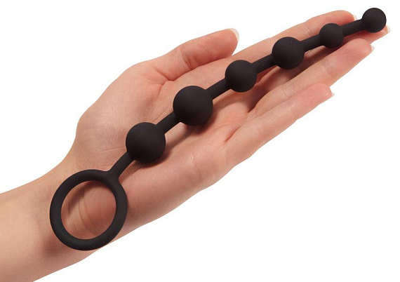 Чёрная анальная цепочка Anal Beads - 20,5 см. от Intimcat