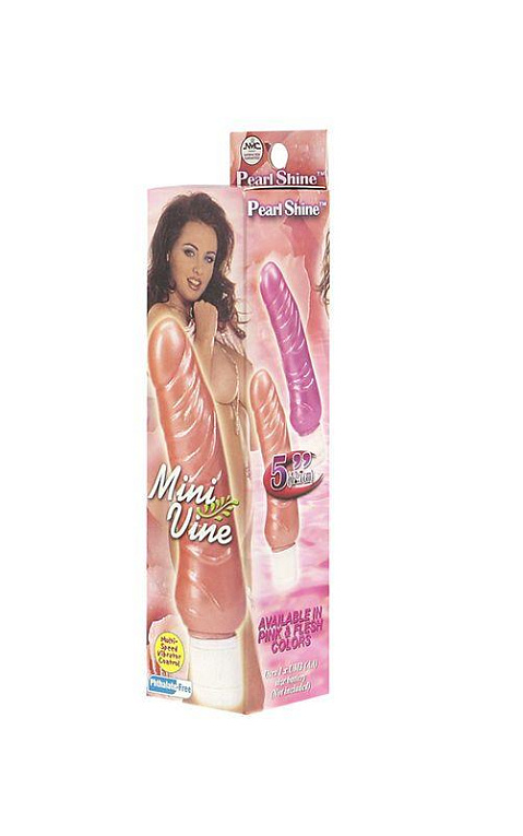 Телесный мини-вибратор реалистичной формы MINI VIBE 5 PEARL SHINE VIBRATOR FLESH - 12,7 см. - поливинилхлорид (ПВХ, PVC)