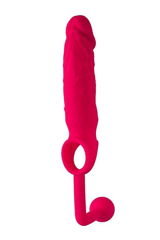 Розовая насадка на пенис с анальной втулкой-шаром от Intimcat