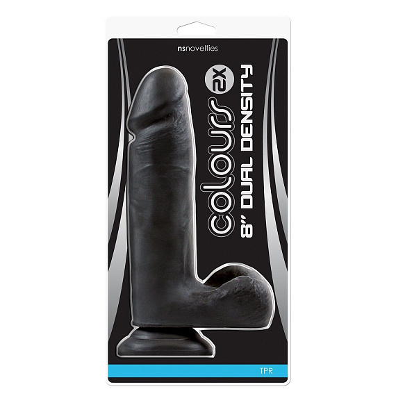 Чёрный фаллоимитатор 2X Dual Density 8 Dildo - 24 см. - термопластичная резина (TPR)