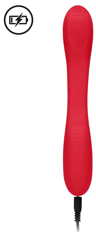 Красный двухсторонний вибратор Flex - 21,5 см. от Intimcat
