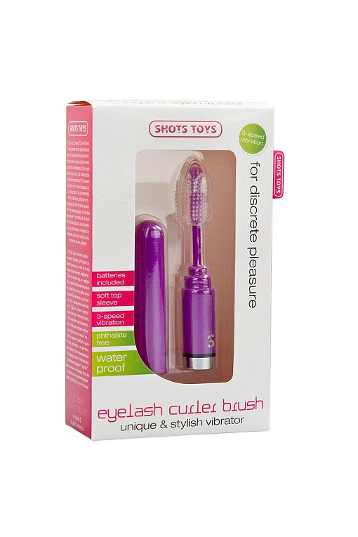 Фиолетовый мини-вибратор Eyelash Curler Brush в виде туши для ресниц - 13 см. - анодированный пластик (ABS)