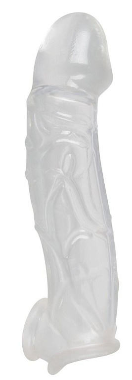 Прозрачная насадка на пенис с фиксацией Crystal Skin - термопластичный эластомер (TPE)