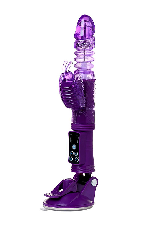 Фиолетовый вибратор-кролик на присоске - 23,5 см. - фото 10
