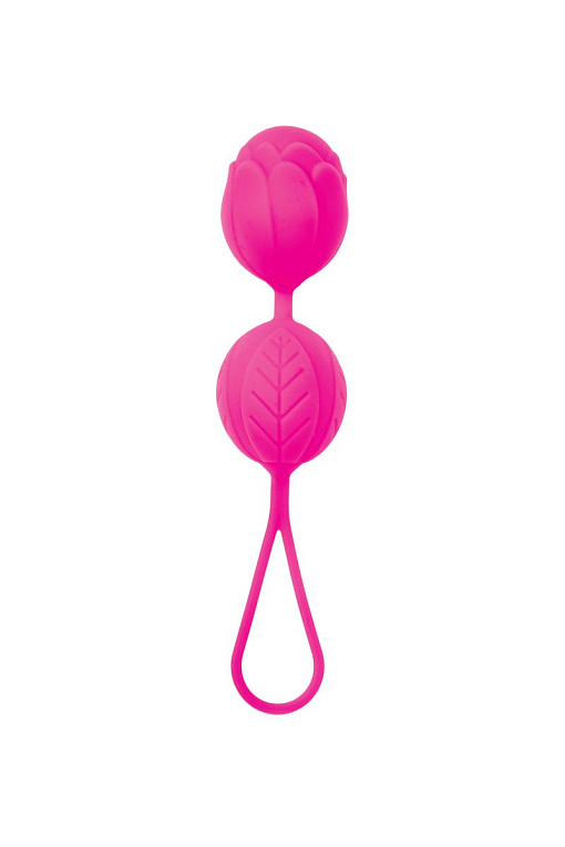 Розовые рельефные вагинальные шарики со шнурком Штучки-дрючки