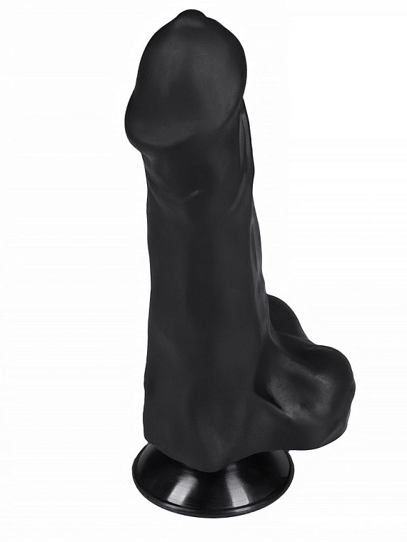 Черный гелевый фаллоимитатор на присоске №26 - 19,5 см. от Intimcat