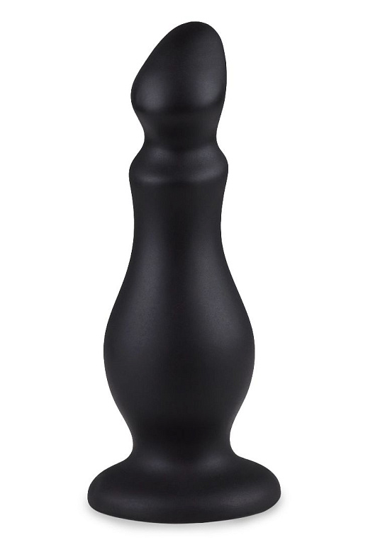 Черный плаг-массажёр - 14 см. - поливинилхлорид (ПВХ, PVC)