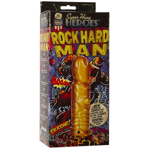Фаллоимитатор Железного Человека SUPER HUNG HEROES Rock Hard Man - 20 см. - силикон
