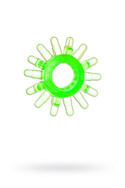 Зеленое эрекционное кольцо с шипами - термопластичный эластомер (TPE)