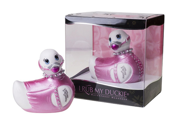 Бело-розовый вибратор-уточка I Rub My Duckie Bondage Travel Size от Intimcat