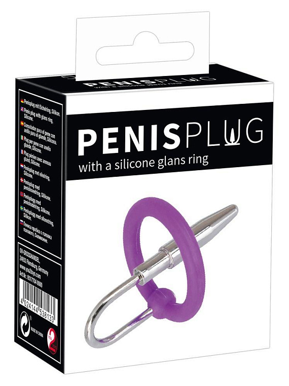 Уретральный плаг с силиконовым кольцом под головку Penis Plug - фото 6