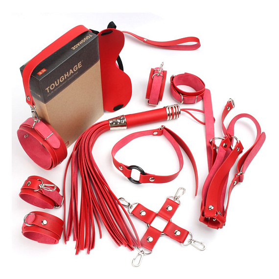 Красный набор БДСМ-девайсов Bandage Kits - искусственная кожа