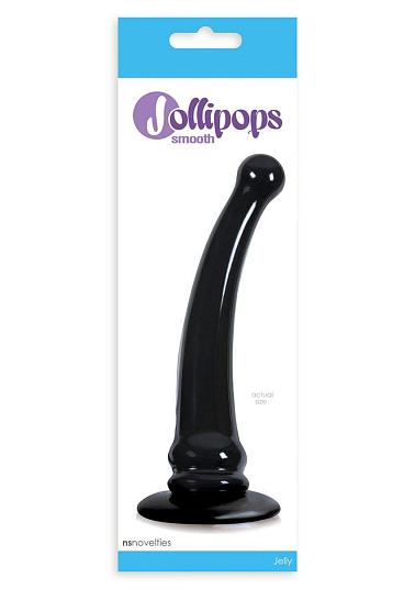 Гладкий черный анальный стимулятор Jollipops - 15,2 см.