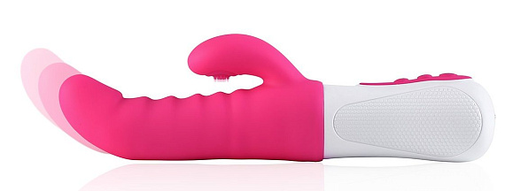 Ярко-розовый стимулятор-кролик Punch G - 23,7 см. - силикон