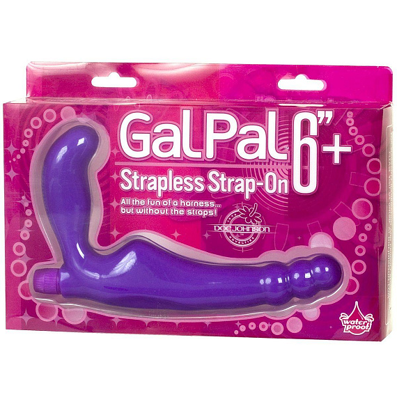 Фиолетовый безремневой вибрострапон Gal Pal Strap-On 6  Strapless Harness - 17 см. от Intimcat