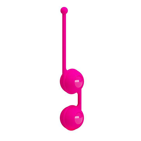 Ярко-розовые вагинальные шарики Kegel Tighten Up III - анодированный пластик, силикон