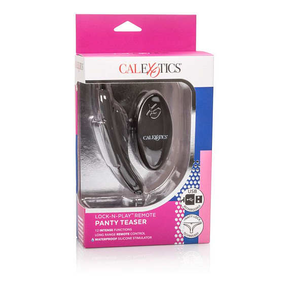 Чёрный вибростимулятор для ношения в трусиках Lock-N-Play Remote Panty Teaser - силикон