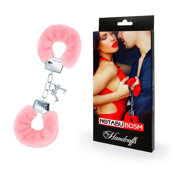 Металлические наручники с мягкой нежно-розовой опушкой Bior toys