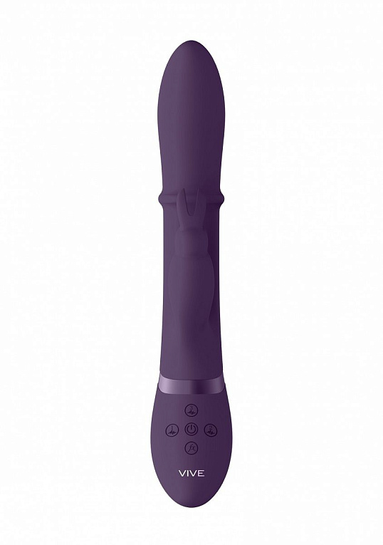 Фиолетовый вибратор-кролик Halo со стимулирующим кольцом - 24,5 см. - силикон