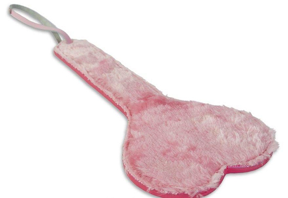 Розовая шлёпалка в форме сердечка - 29 см. - искусственная кожа