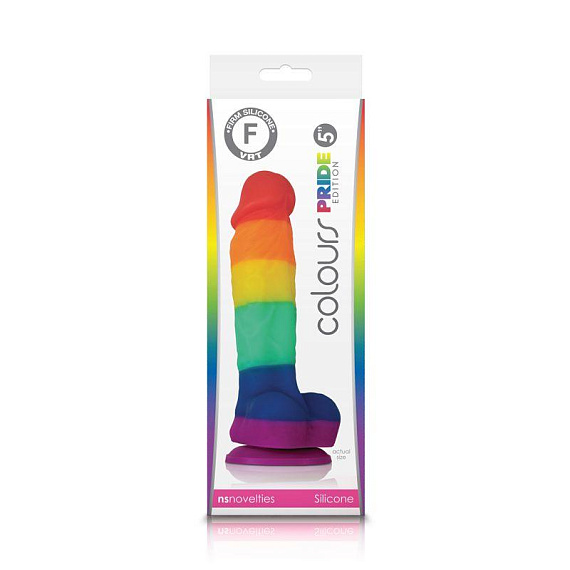 Радужный фаллоимитатор Colours Pride Edition 5  Dildo - 17,8 см. - силикон