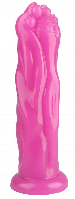 Розовая фантазийная анальная втулка-лапа - 25,5 см. - эластомер (полиэтилен гель)
