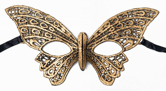 Золотистая женская карнавальная маска в форме бабочки от Intimcat