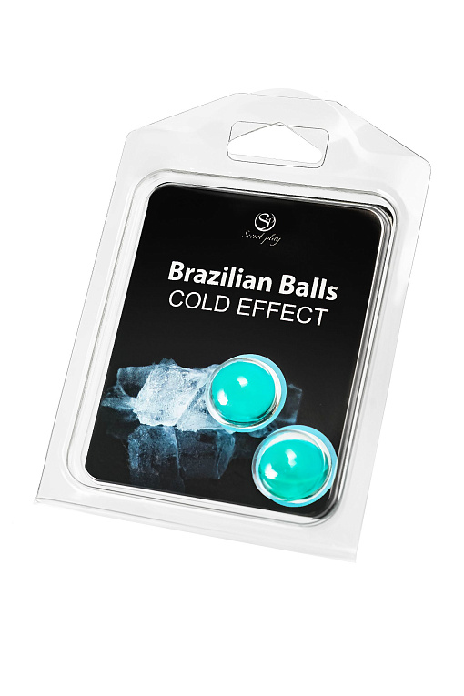 Набор из 2 шариков с массажным маслом Brazilian Balls с охлаждающим эффектом - 