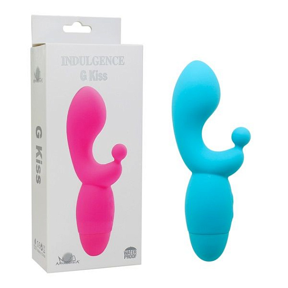 Голубой вибратор INDULGENCE G Kiss - 16,5 см. от Intimcat