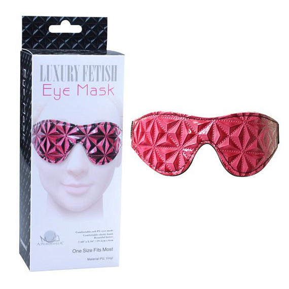 Розовая маска на глаза с геометрическим узором Pyramid Eye Mask - искусственная кожа