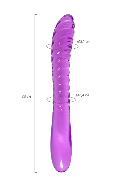 Фиолетовый двусторонний фаллоимитатор Frica - 23 см. - фото 8