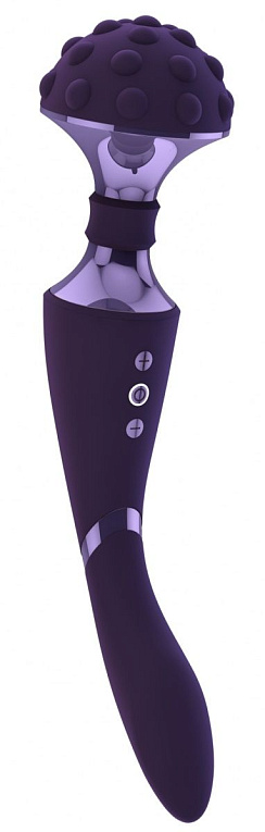 Фиолетовый двухсторонний вибромассажер Shiatsu - 27 см. - силикон