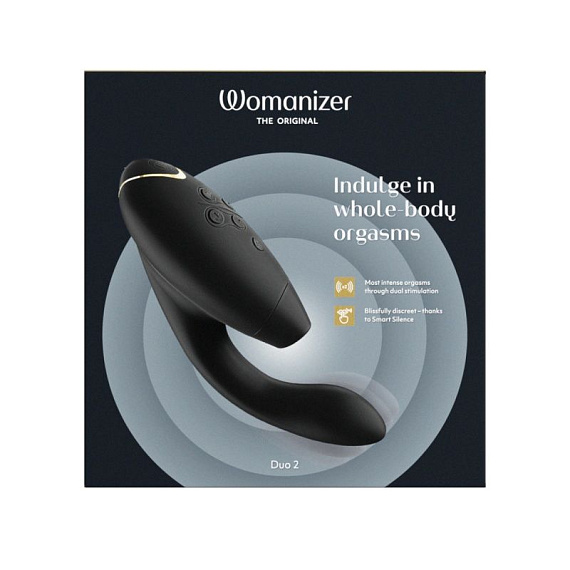 Черный бесконтактный клиторальный стимулятор Womanizer Duo 2 от Intimcat