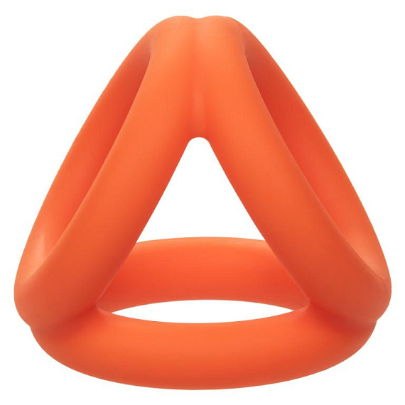 Оранжевое тройное эрекционное кольцо Liquid Silicone Tri-Ring California Exotic Novelties