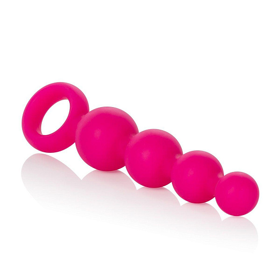 Розовая анальная цепочка Booty Beads - 15,3 см. от Intimcat