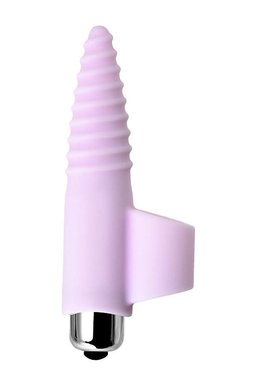 Нежно-розовая вибронасадка на палец для анальной стимуляции JOS NOVA - 9 см. - силикон