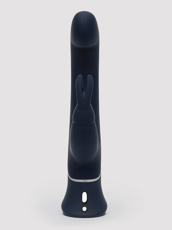 Темно-синий вибратор-кролик Greedy Girl Real-Feel Rabbit Vibrator - 25,4 см. от Intimcat
