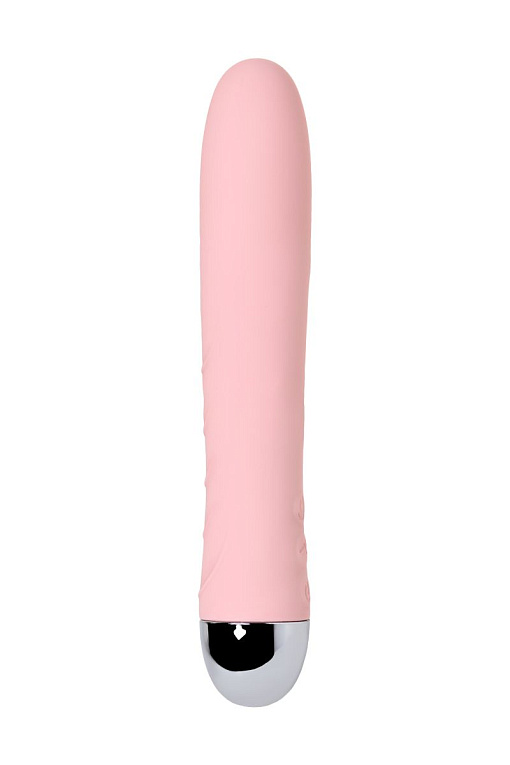 Розовый силиконовый вибратор с функцией нагрева и пульсирующими шариками FAHRENHEIT - 19 см. ToyFa