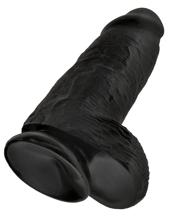 Черный фаллоимитатор на присоске Chubby - 22,9 см. - фото 5