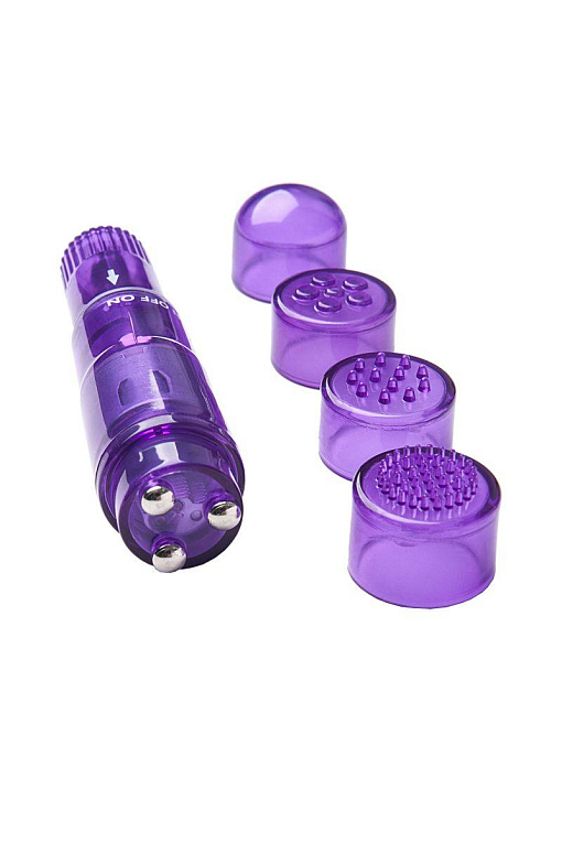 Фиолетовая виброракета Erotist с 4 насадками - анодированный пластик (ABS)