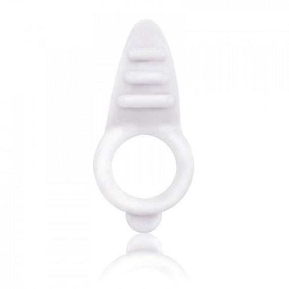 Белое кольцо на пенис с клиторальным стимулятором ORBIT от Intimcat