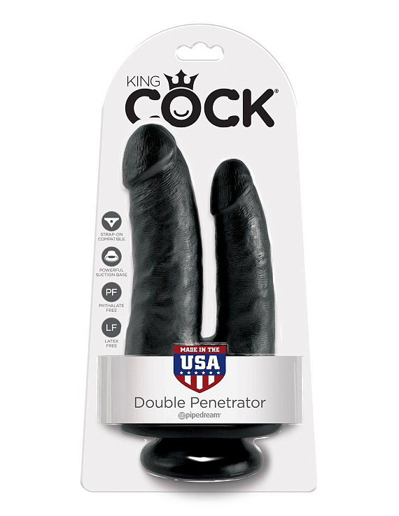 Чёрный анально-вагинальный фаллоимитатор Double Penetrator - 20,9 см. - фото 5