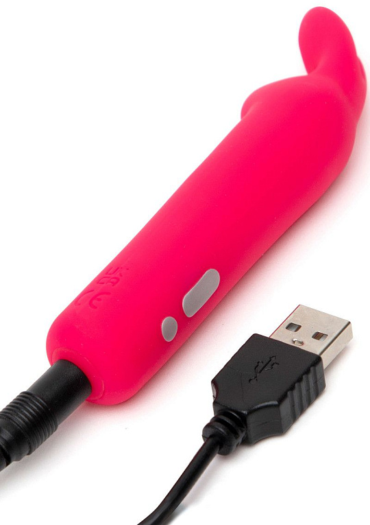 Розовая вибропуля с ушками Rechargeable Rabbit Ears Bullet Vibrator Happy Rabbit