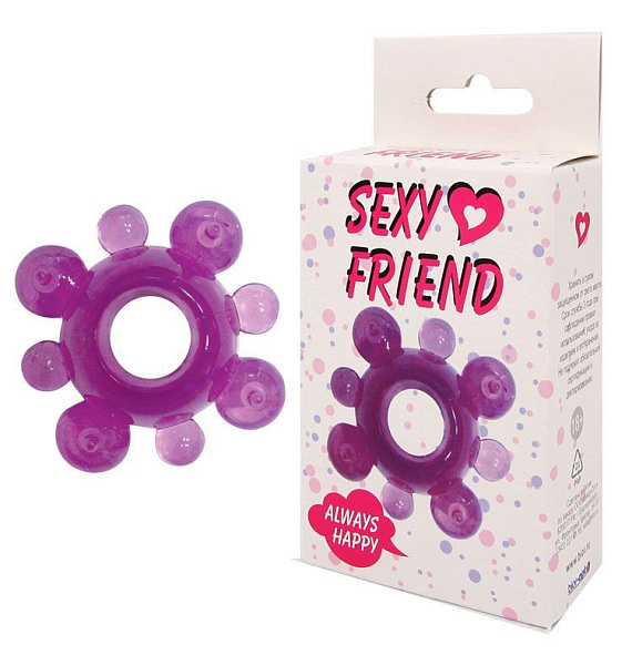 Фиолетовое эрекционное кольцо Sexy Friend - термопластичная резина (TPR)