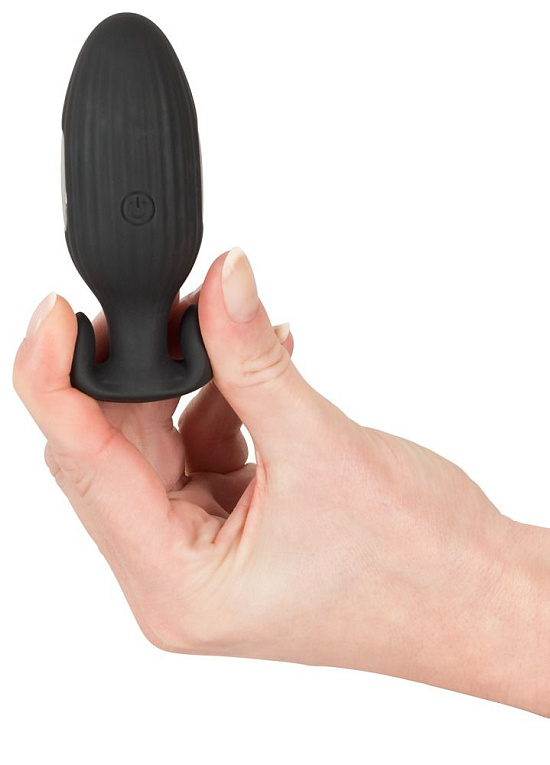 Черная анальная втулка с вибрацией и электростимуляцией Vibrating E-Stim Butt Plug - 9,2 см. - фото 6