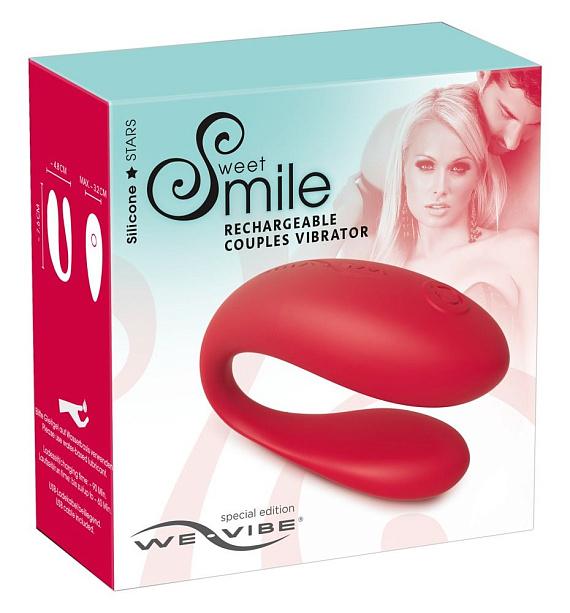 Красный вибратор для пар Sweet Smile We-Vibe - фото 6
